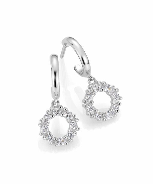 Stine øreringer i sølv med zirkonia