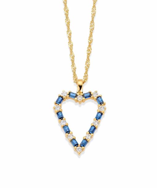 Emilia smykke i sølv med blå zirkonia