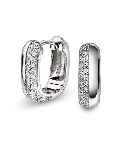 Øreringer i sølv med zirkonia