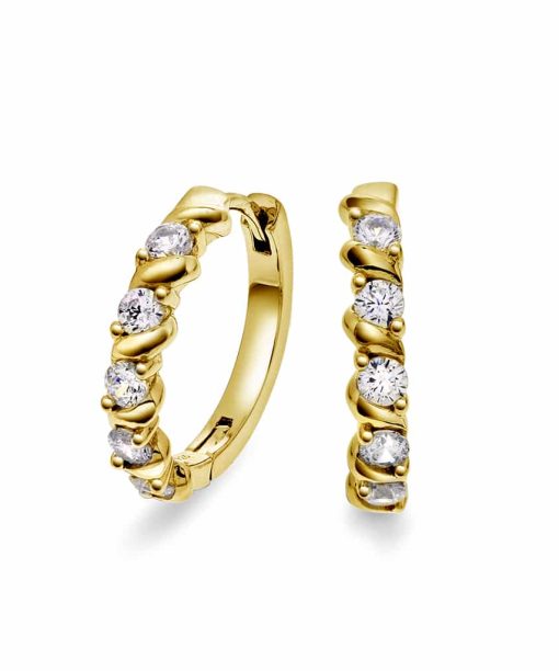 Øreringer i sølv med zirkonia