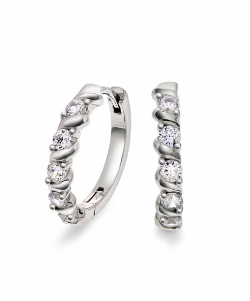 Øreringer i sølv med zirkonia