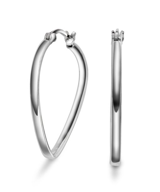 Peach øredobber i sølv, large