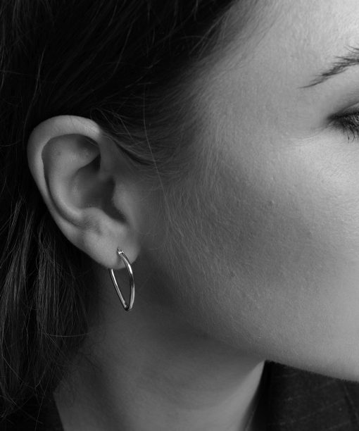 Alternative view of Peach øredobber i sølv, large