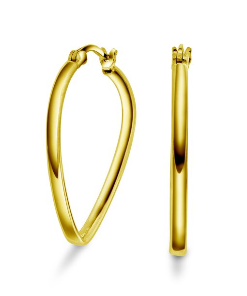 Peach øredobber i sølv, large