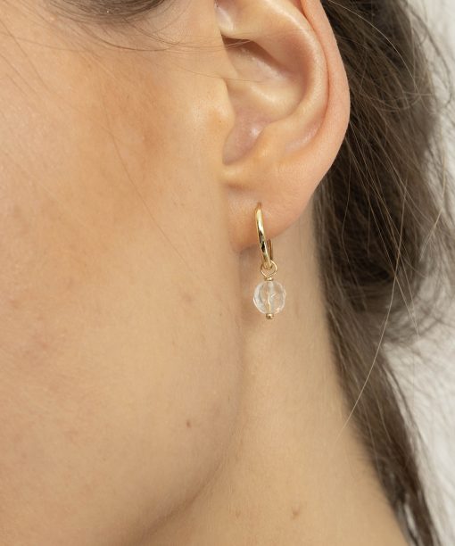 Alternative view of Harmony øreringer sølv med bergkrystall