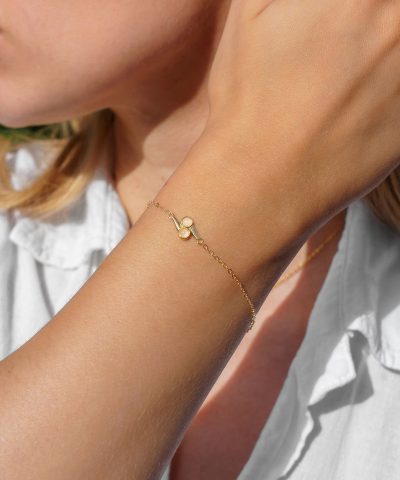 Alternative view of Aura armbånd i 925 sølv med rosenkvarts