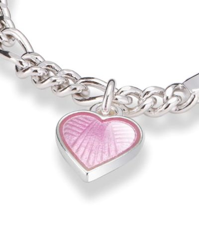 Alternative view of Pia & Per - ID-armbånd i sølv - Rosa hjerte