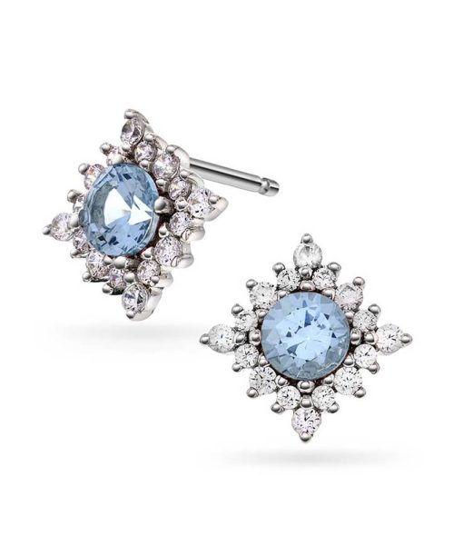 Lily øredobber i sølv med zirkonia, blå