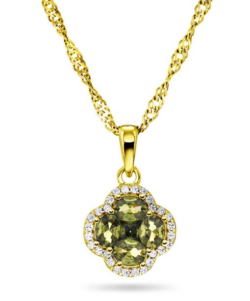 Ivy smykke i sølv med oliven zirkonia