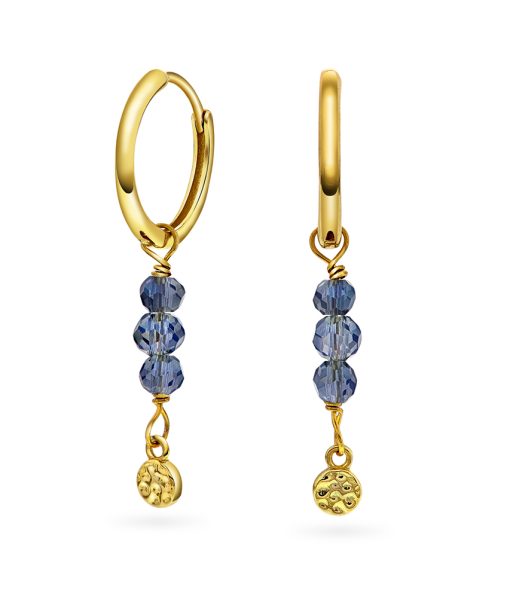 Fairy øreringer i sølv, dyp blå