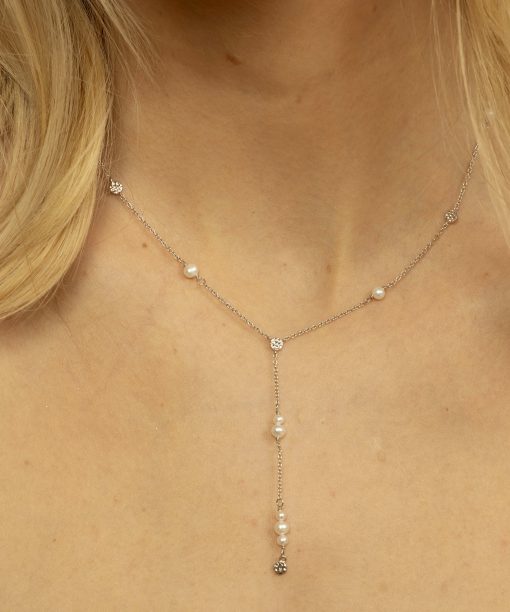 Alternative view of Fairy y-smykke i sølv med perler