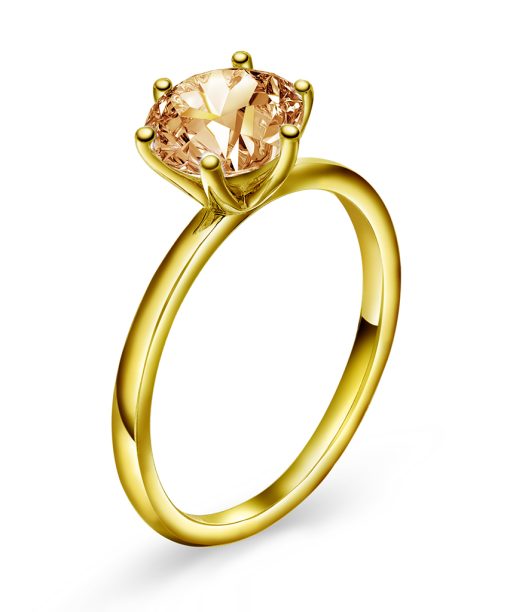 Chloe ring i sølv med champagne zirkonia