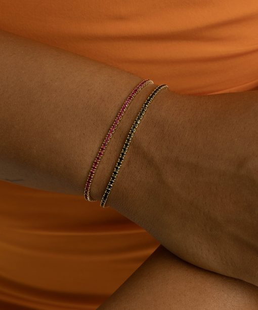 Alternative view of Lola armbånd i sølv med sort zirkonia