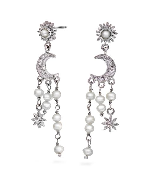 Twillight øredobber i sølv med perler