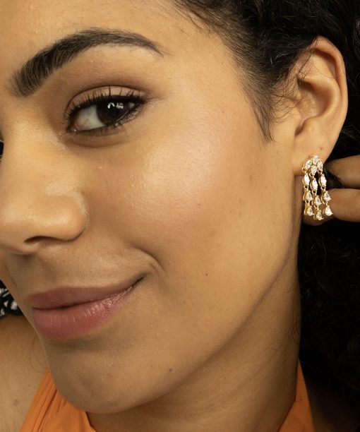 Alternative view of Louisa øredobber i sølv med zirkonia