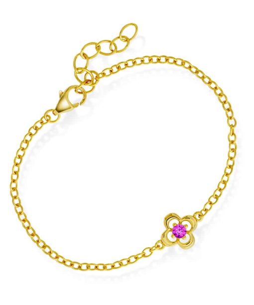 Armbånd i sølv med rosa zirkonia