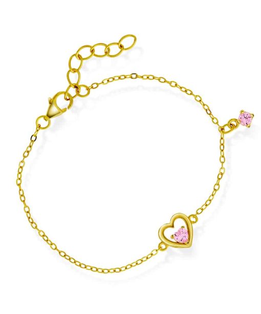Armbånd i sølv med hvit og rosa zirkonia