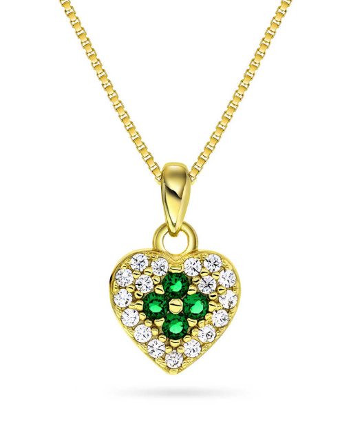 Smykke i sølv med zirkonia hjerte