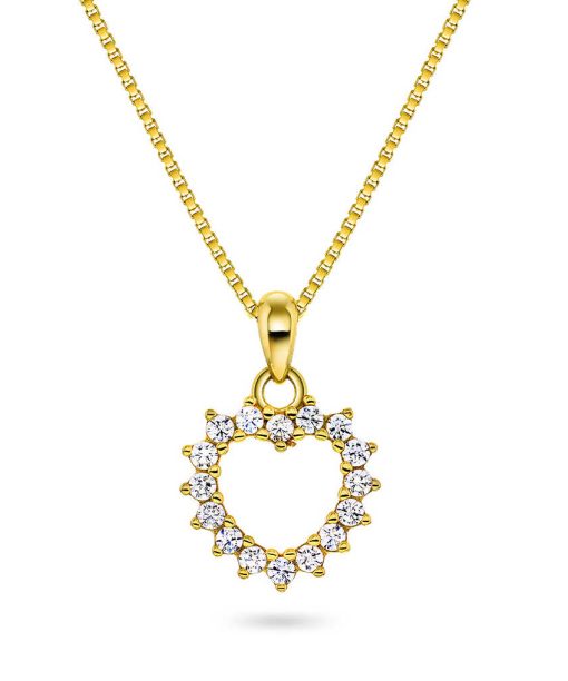 Smykke i sølv med zirkonia hjerte