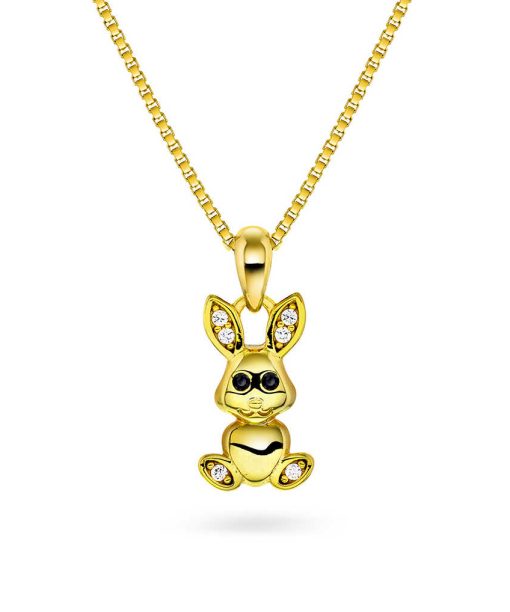 Smykke i sølv med zirkonia kanin