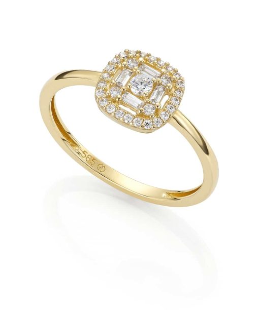 GD 1370 Maja Ring i gull med zirkonia