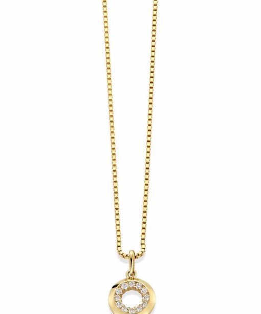 GD 1370 Siri Anheng i gull med zirkonia, 42cm kjede