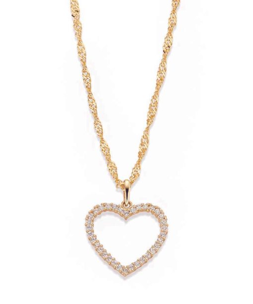 Therese Anheng i gull med zirkonia, 45cm kjede