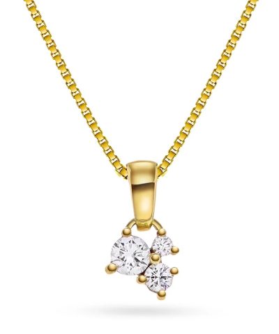 Anheng i gull med diamanter 0,22 ct WSI