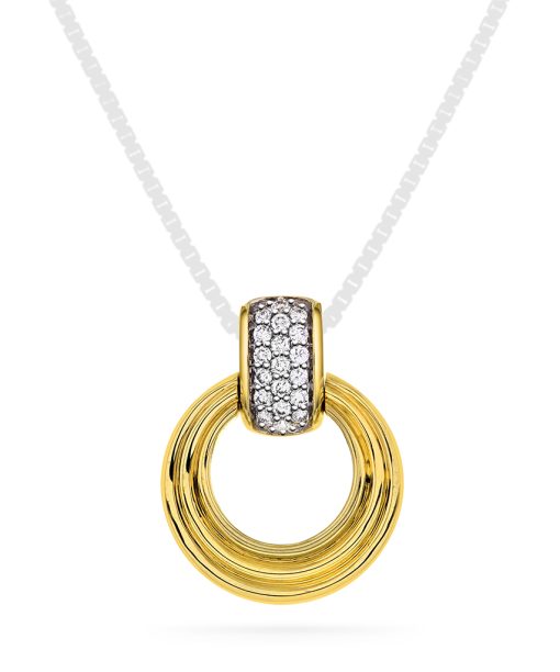 Anheng i gull med diamanter 0,14 ct WSI