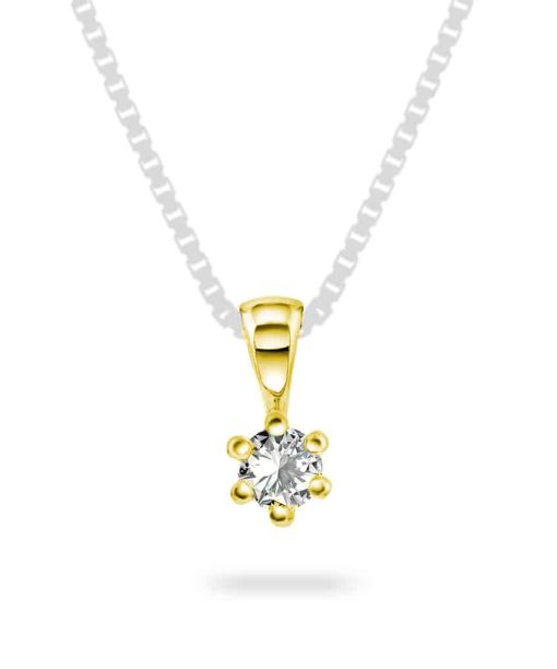 Carina anheng i gull, Diamant 0.15ct (WSI)