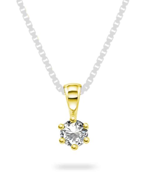 Carina anheng i gull, Diamant 0.25ct (WSI)