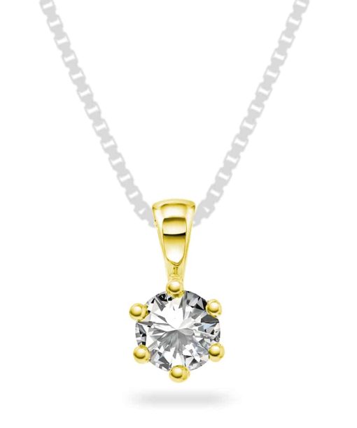 Carina anheng i gull, Diamant 0.50ct (WSI)