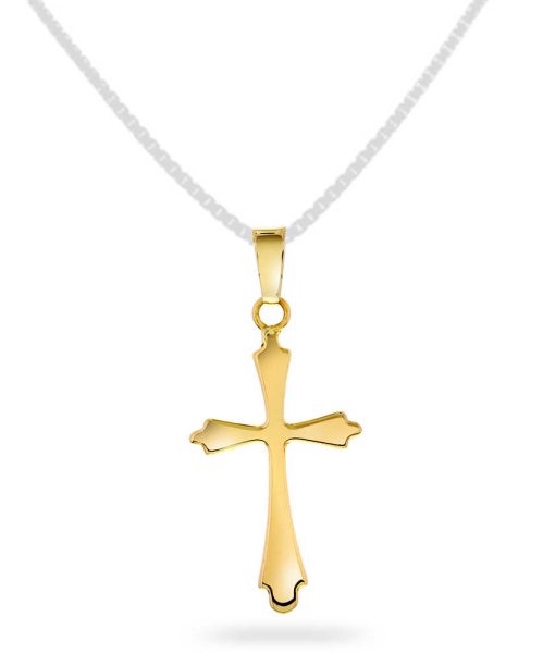 Korssmykke i gult gull 25,5mm