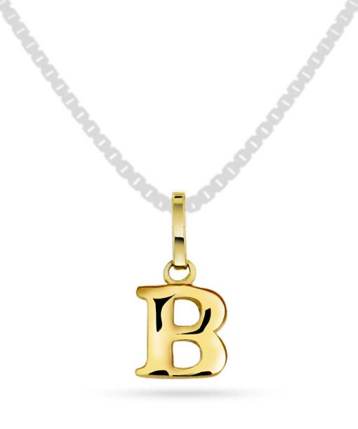 Bokstavsmykke i gult gull, B-anheng