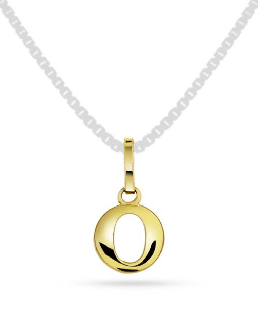 Bokstavsmykke i gult gull, O-anheng