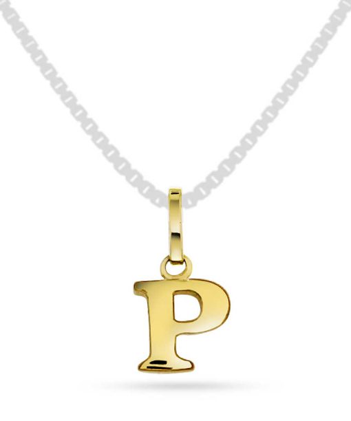 Bokstavsmykke i gult gull, P-anheng