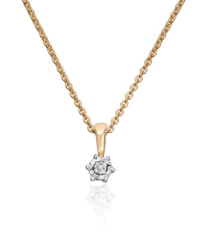 Anheng med diamanter 0,01ct WSI gult gull