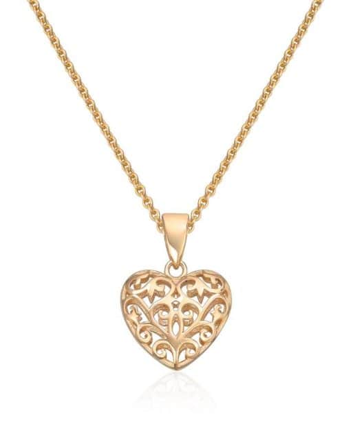 Anheng hjerte i gult gull