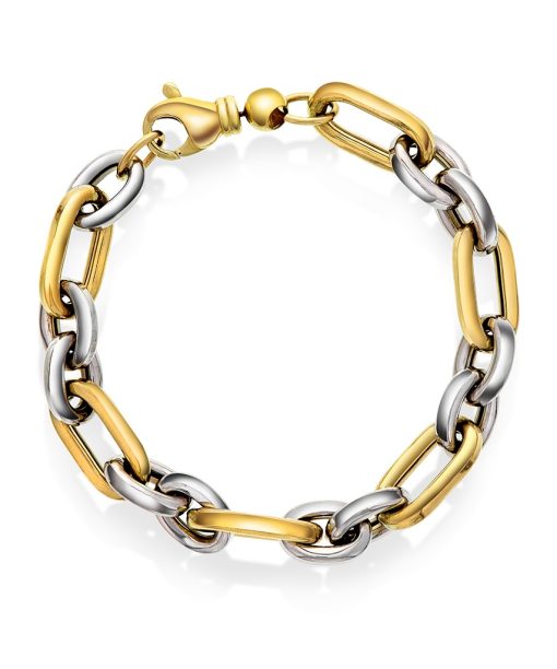 Armbånd i gult og hvitt gull