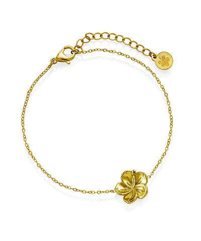 Frida Leonore - Hibiscus bracelet i forgylt stål