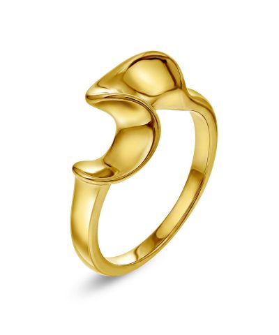 Frida Leonore - Wave ring i forgylt stål