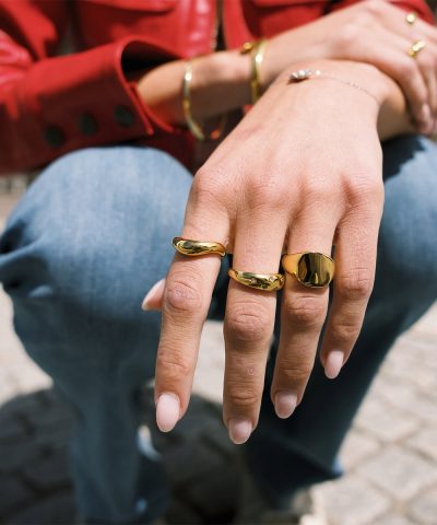 Alternative view of Frida Leonore - Nova ring i forgylt stål