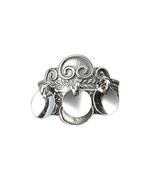 Bunadsring med lauv, oksidert