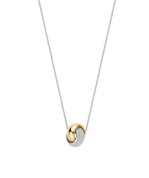 Ti Sento Bold Zirconia Crossover Necklace
