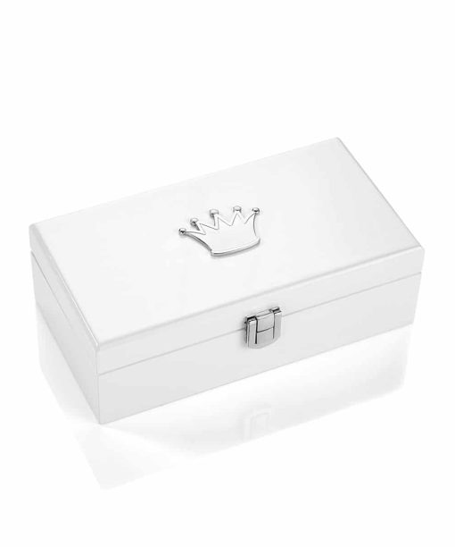 EIK Barn - Smykkeskrin i tre, med tinnkrone