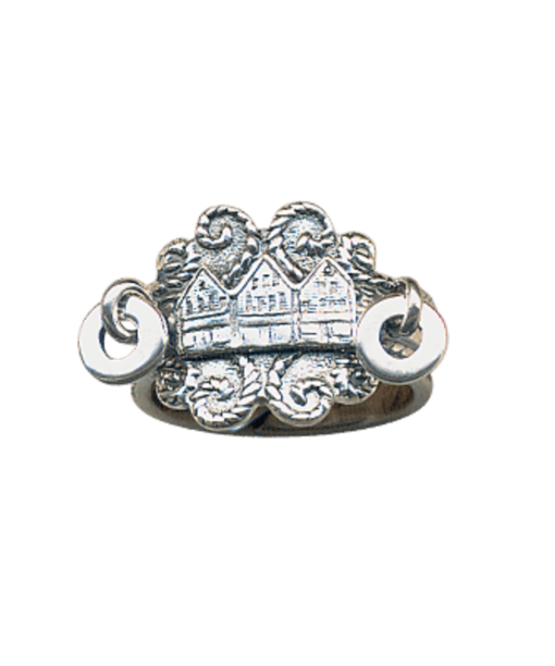 Bunadsring Bergen med ringlauv, oksidert