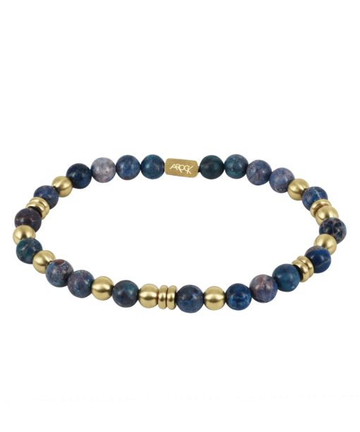 Arock Eddie Armbånd i Stål med Edelstener Navy - Gullforgylt,14K