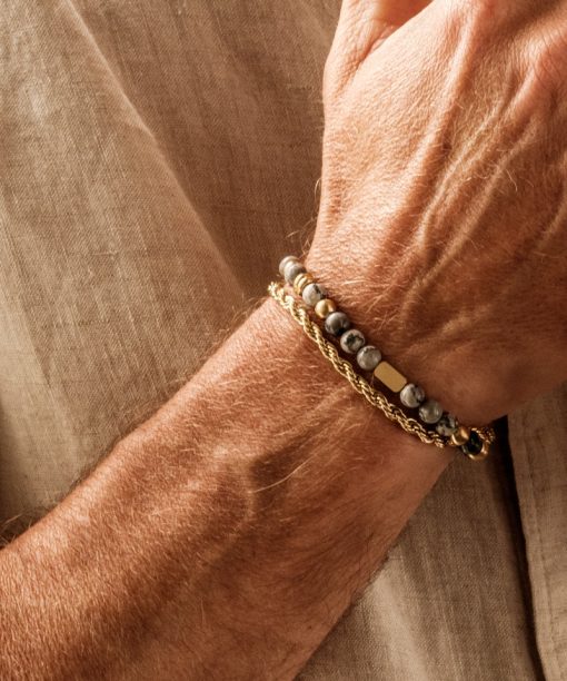 Alternative view of Arock Eddie Armbånd i Stål med Edelstener Grå - Gullforgylt,14K