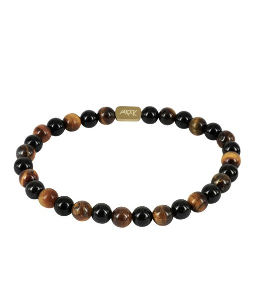 Arock Colin Stenarmbånd i Stål med Edelstener Svart/Brun