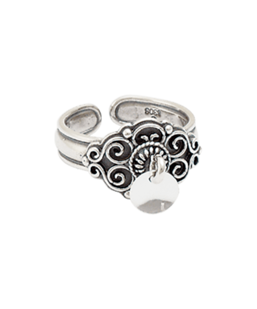 Bunadsring med lauv, oksidert